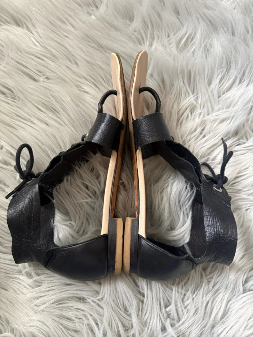 CHANEL black leather